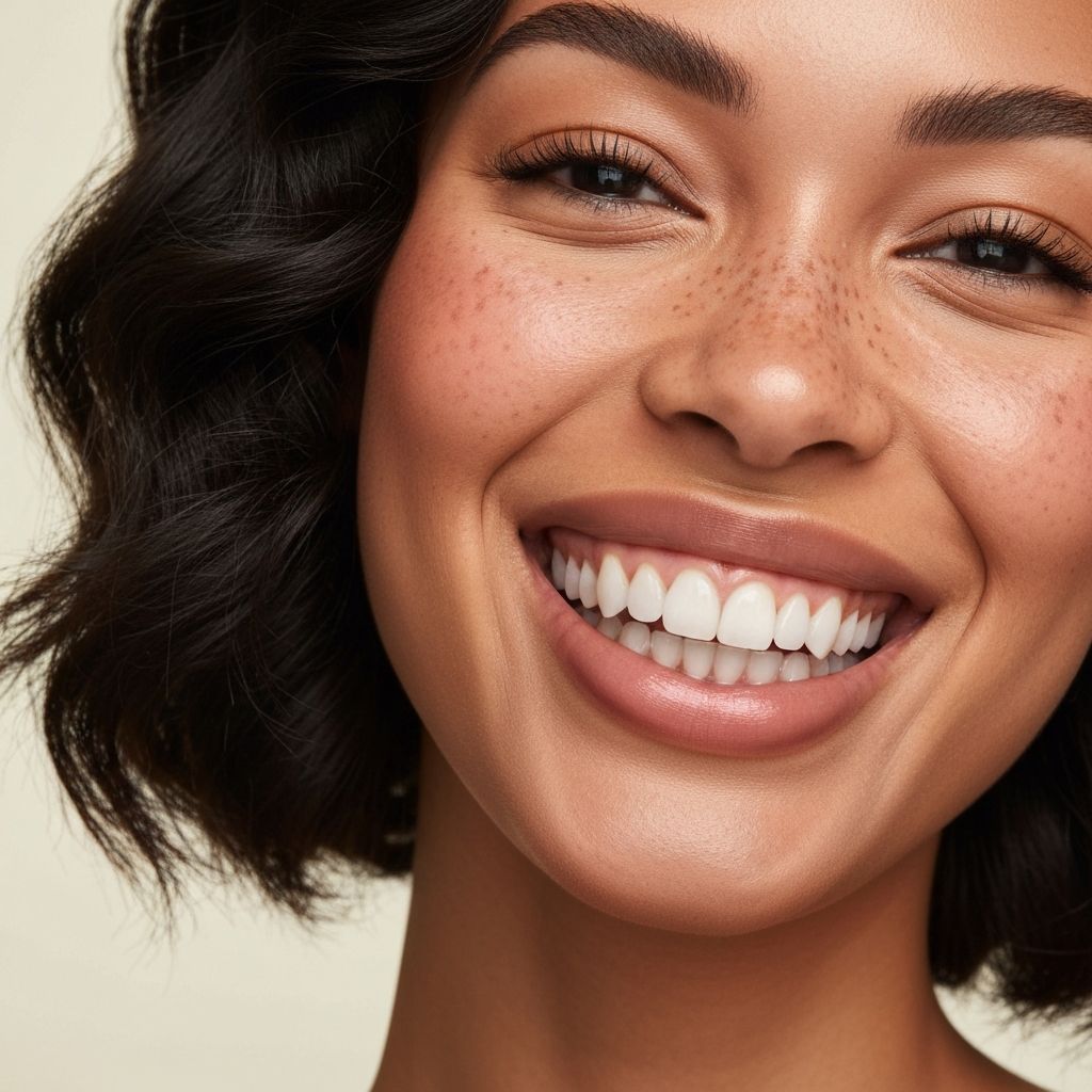 Beautiful smile transformation results from professional dental cosmetic procedures
